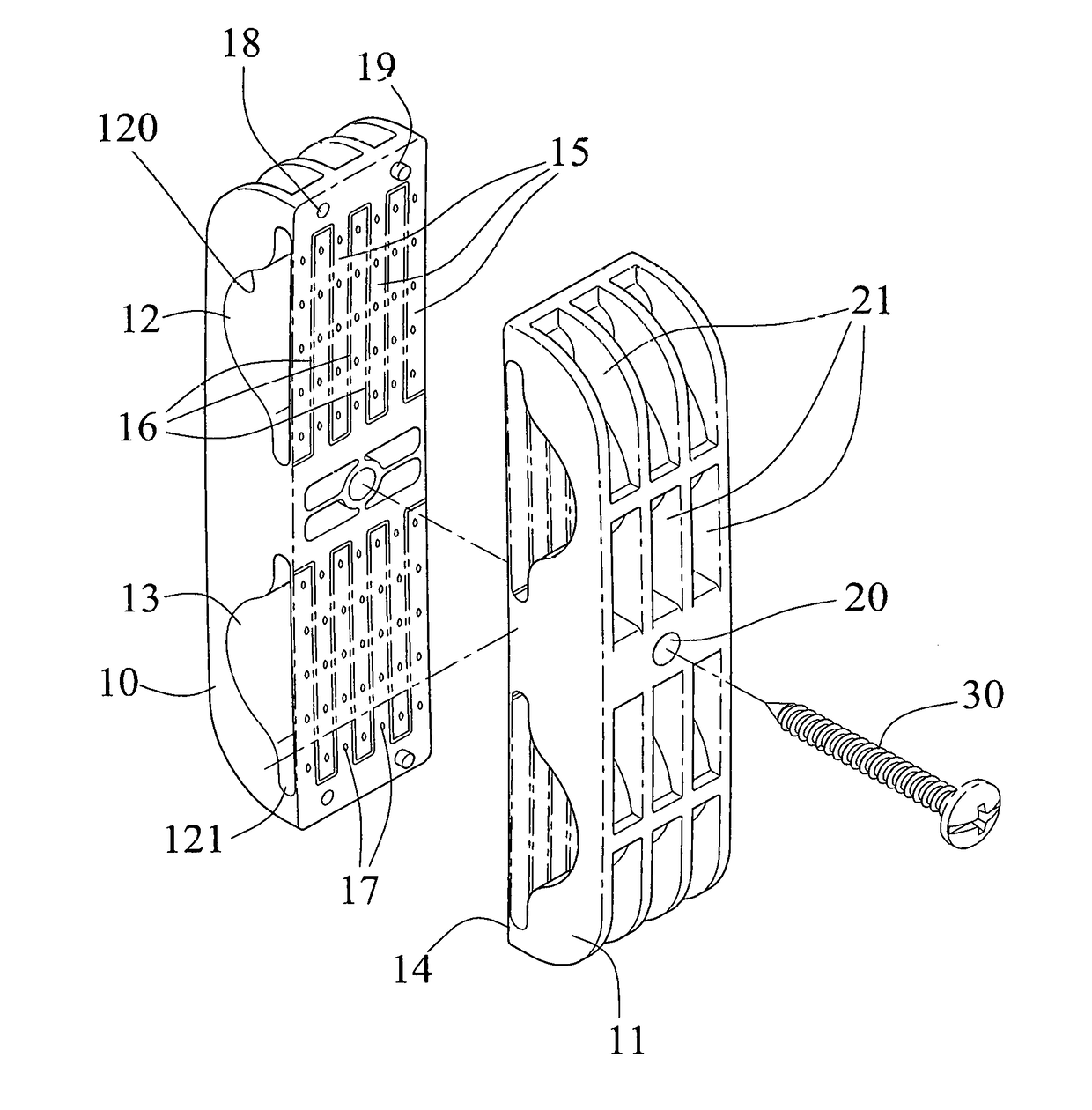 Organizing device for cable and wire