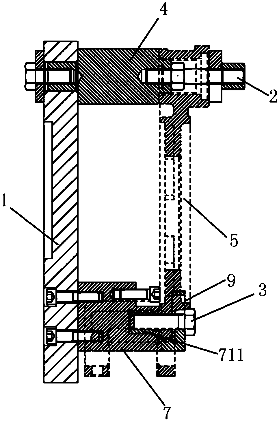 Turning machining clamp for middle disc surface of brake bottom plate