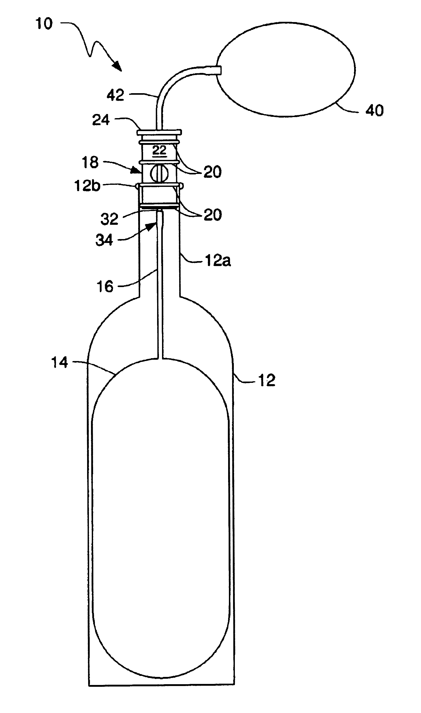Air barrier device for protecting liquid fluids in opened containers