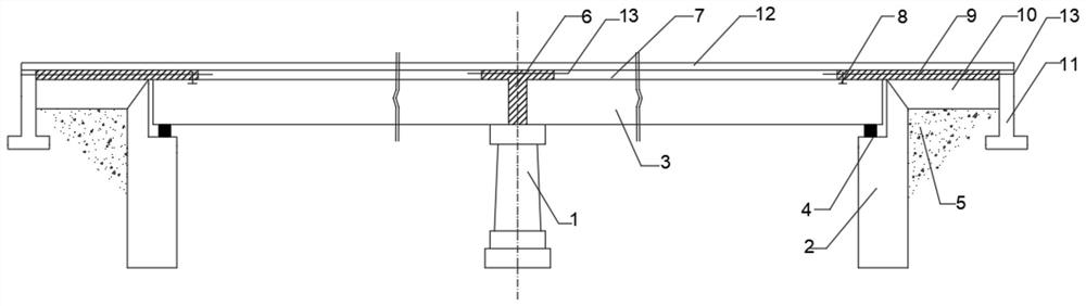 A seamless bridge structure and construction method based on ultra-high toughness cement-based composite materials