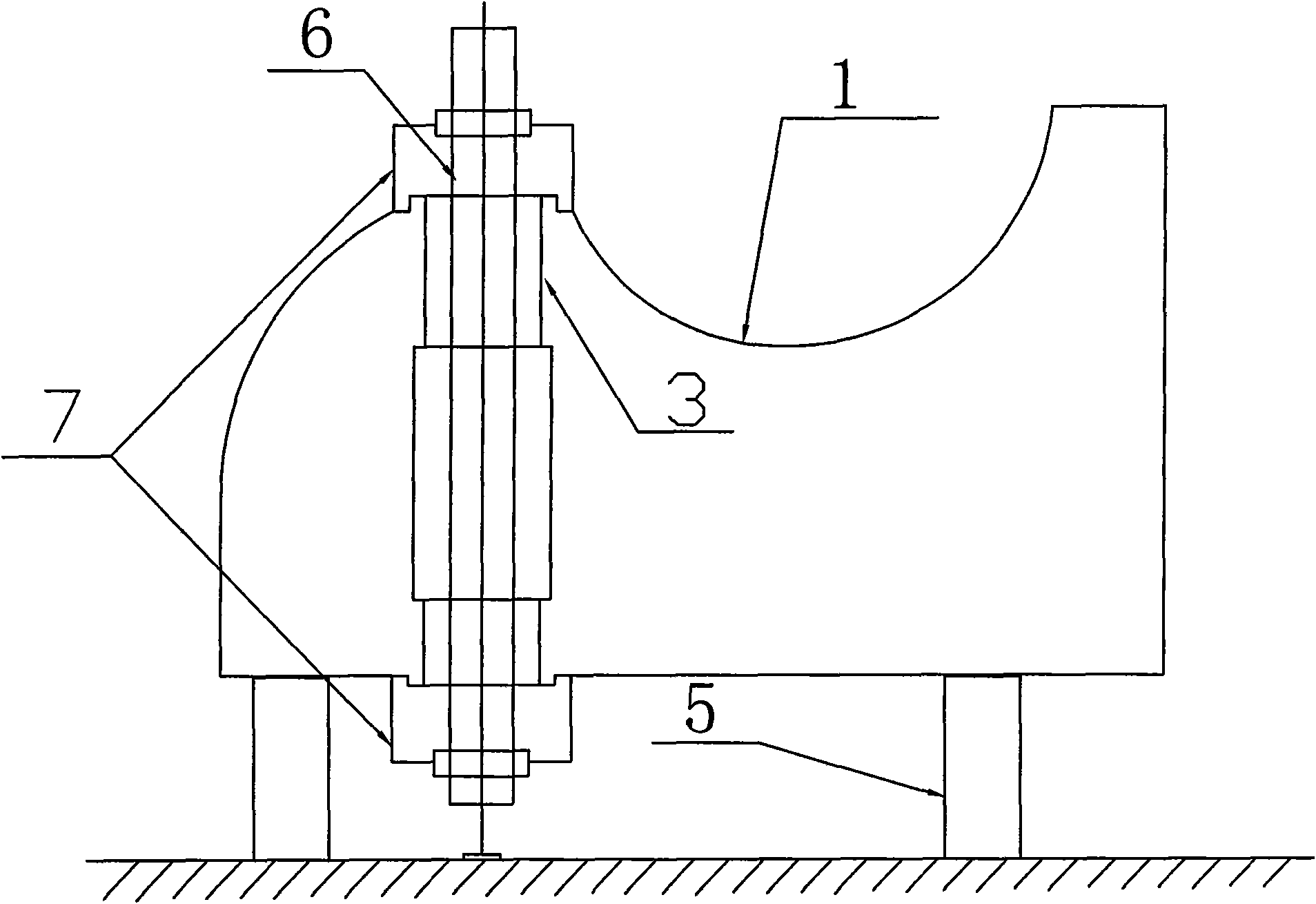 Method for boring hole on screw shaft pipe subsection in supertanker construction