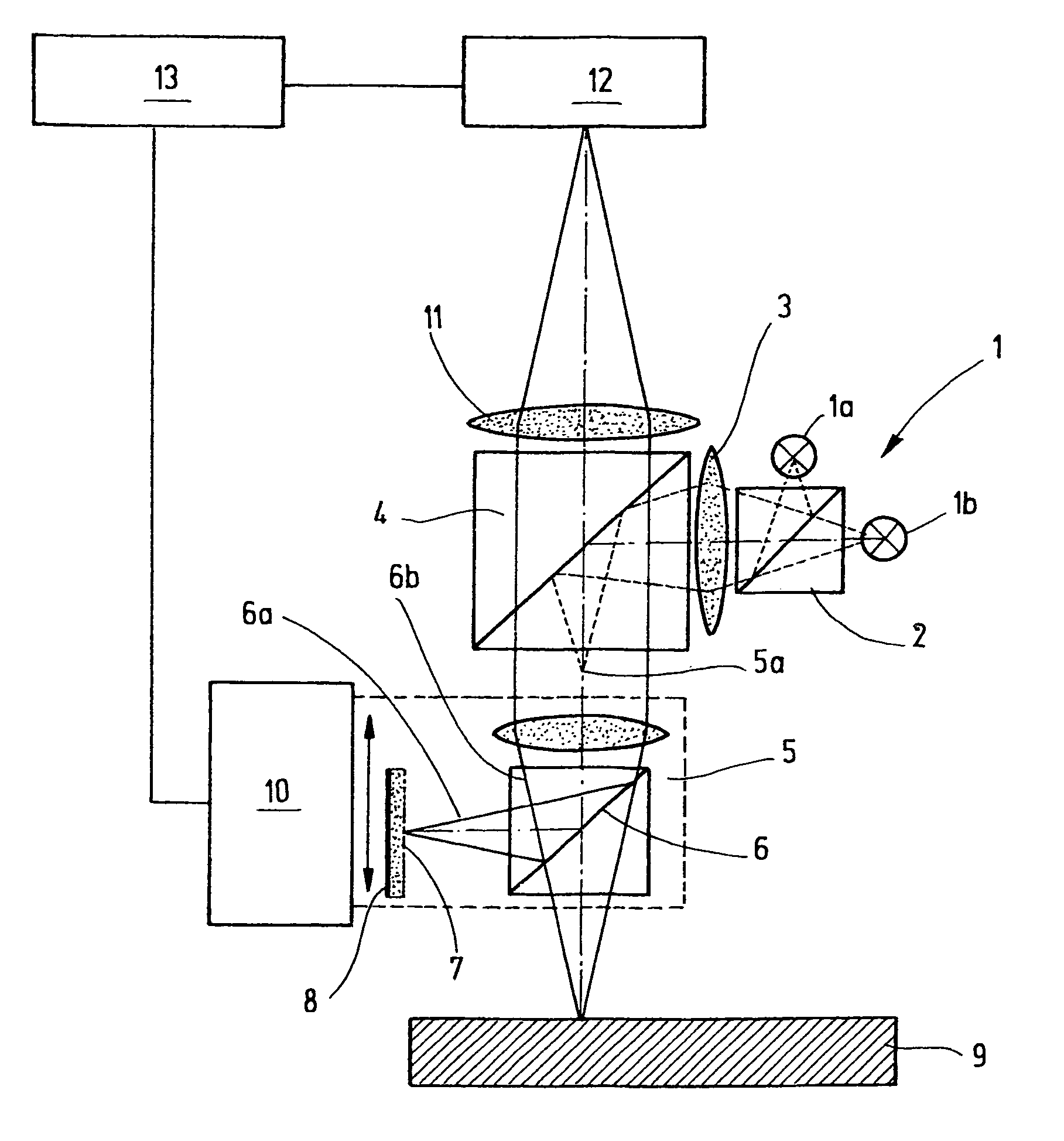 Device and method for a combined interferometry and image-based determination of geometry, especially for use in micro system engineering
