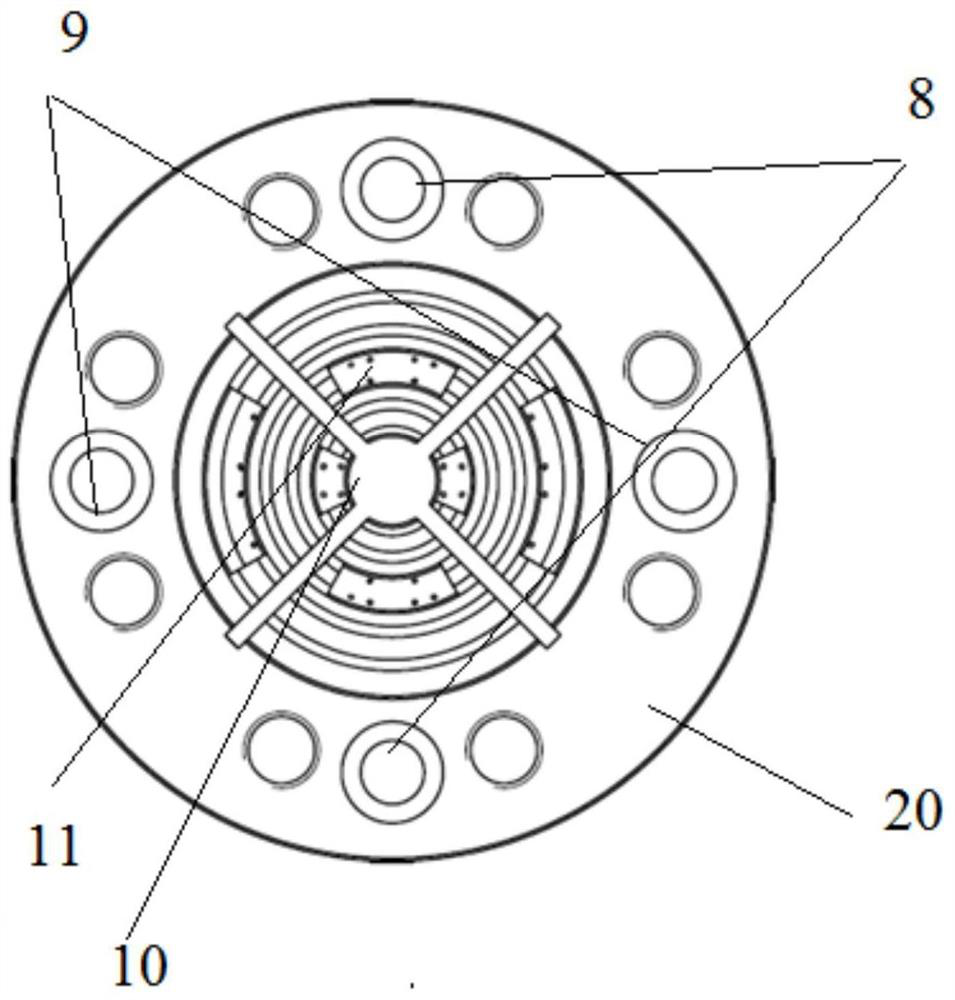 High-frequency longitudinal combustion chamber suitable for impact type injector