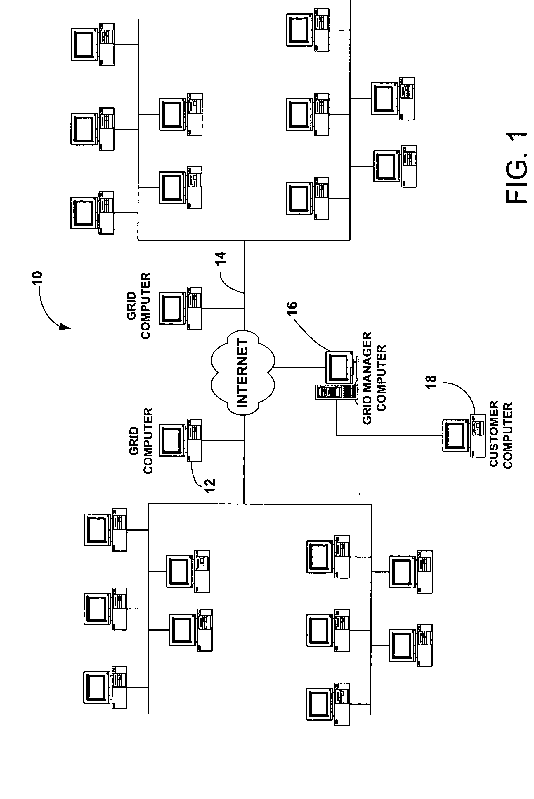 System for consolidating disk storage space of grid computers into a single virtual disk drive