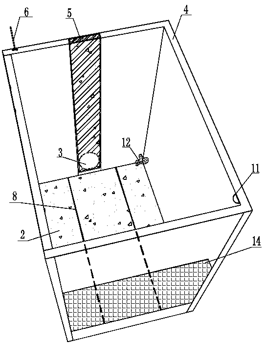 Rectangular working well in water-rich stratum and preinstalling with pipe-jacking door opening and sliding-moving type rear-leaning wall and construction method of rectangular working well