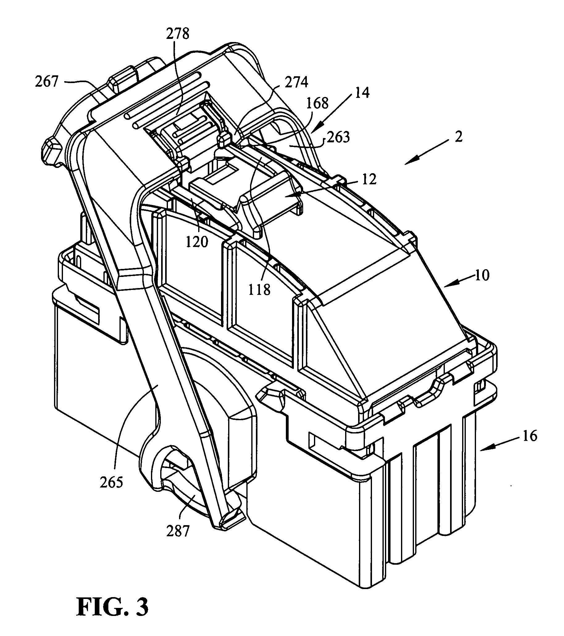 Lever mated connector assembly with a latching and overstress mechanism