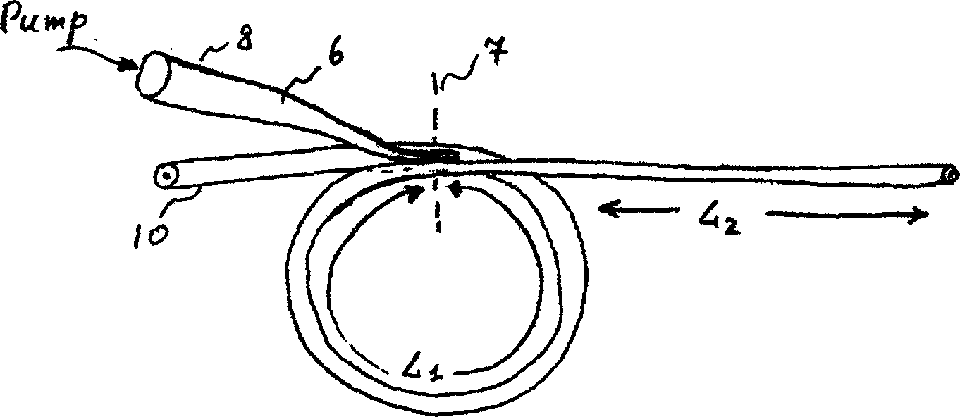 Optical fibre lateral edge coupling method of pumping light source