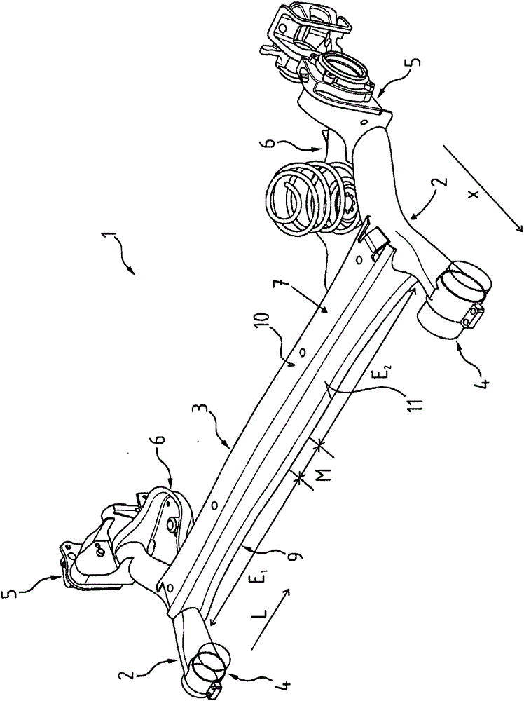 Motor vehicle axle and method for the manufacture of a crossbeam for an axle of a motor vehicle