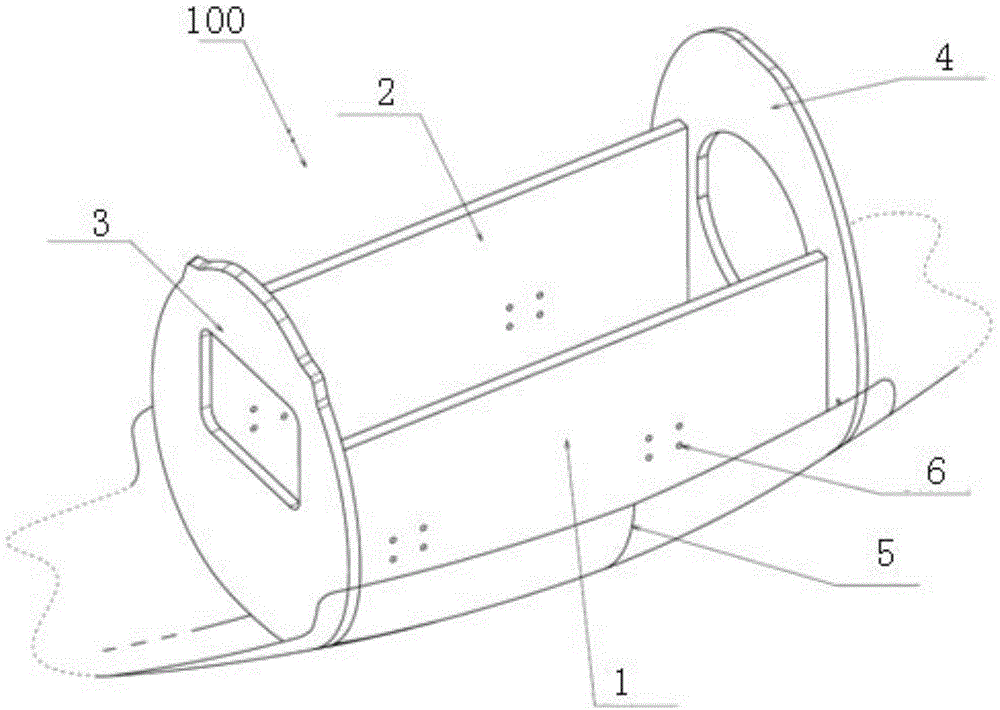 Basin-shaped helicopter body made of composite materials