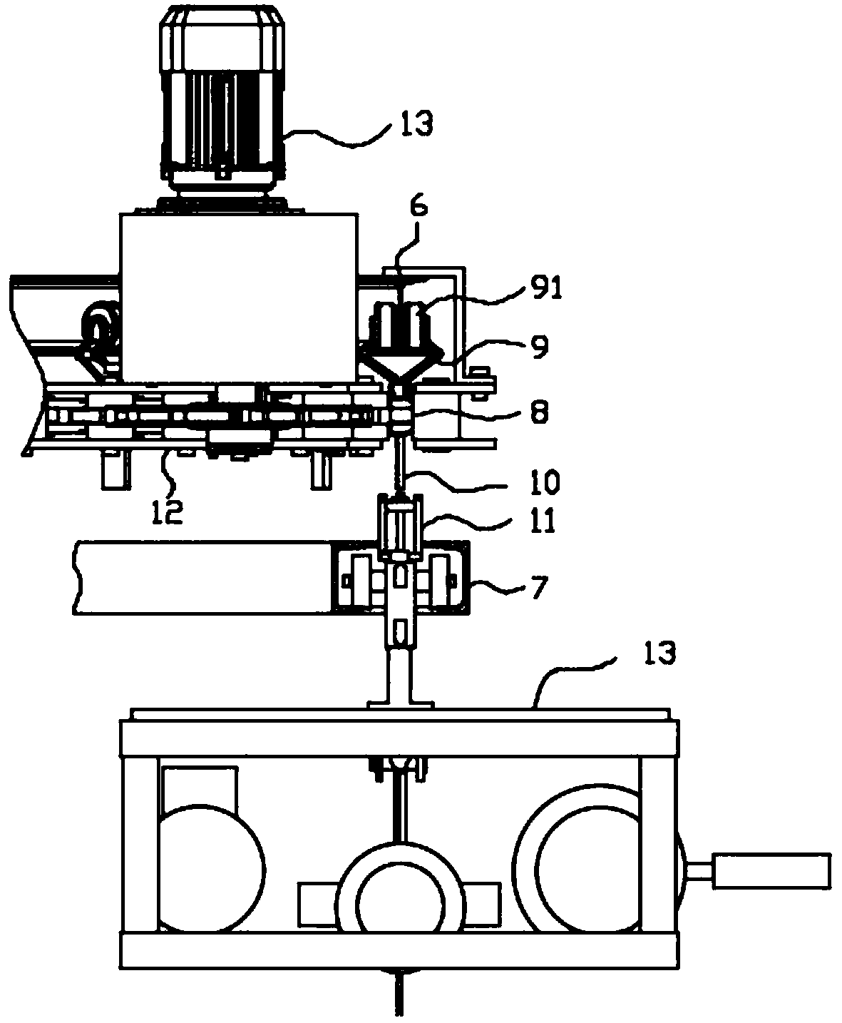 A gantry-type bottom-supporting brick-holding machine