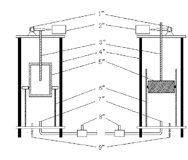 Gas flow calibrating device based on bell shape-column shape dual piston structure