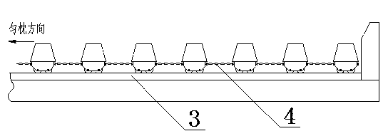 Sleeper evenly arranging device and evenly arranging construction method used for group-sleeper-type sleeper laying unit