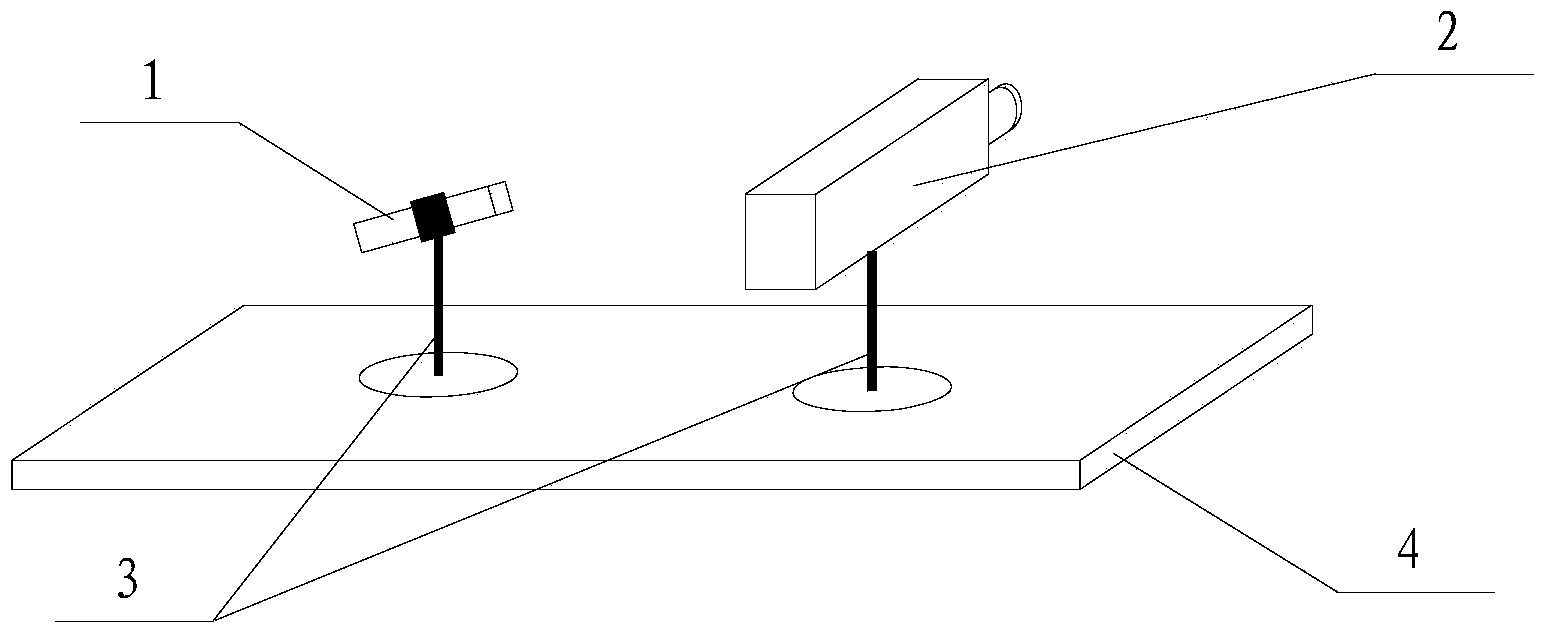 Structural light source-and-camera-combined object contour three-dimensional coordinate measuring device