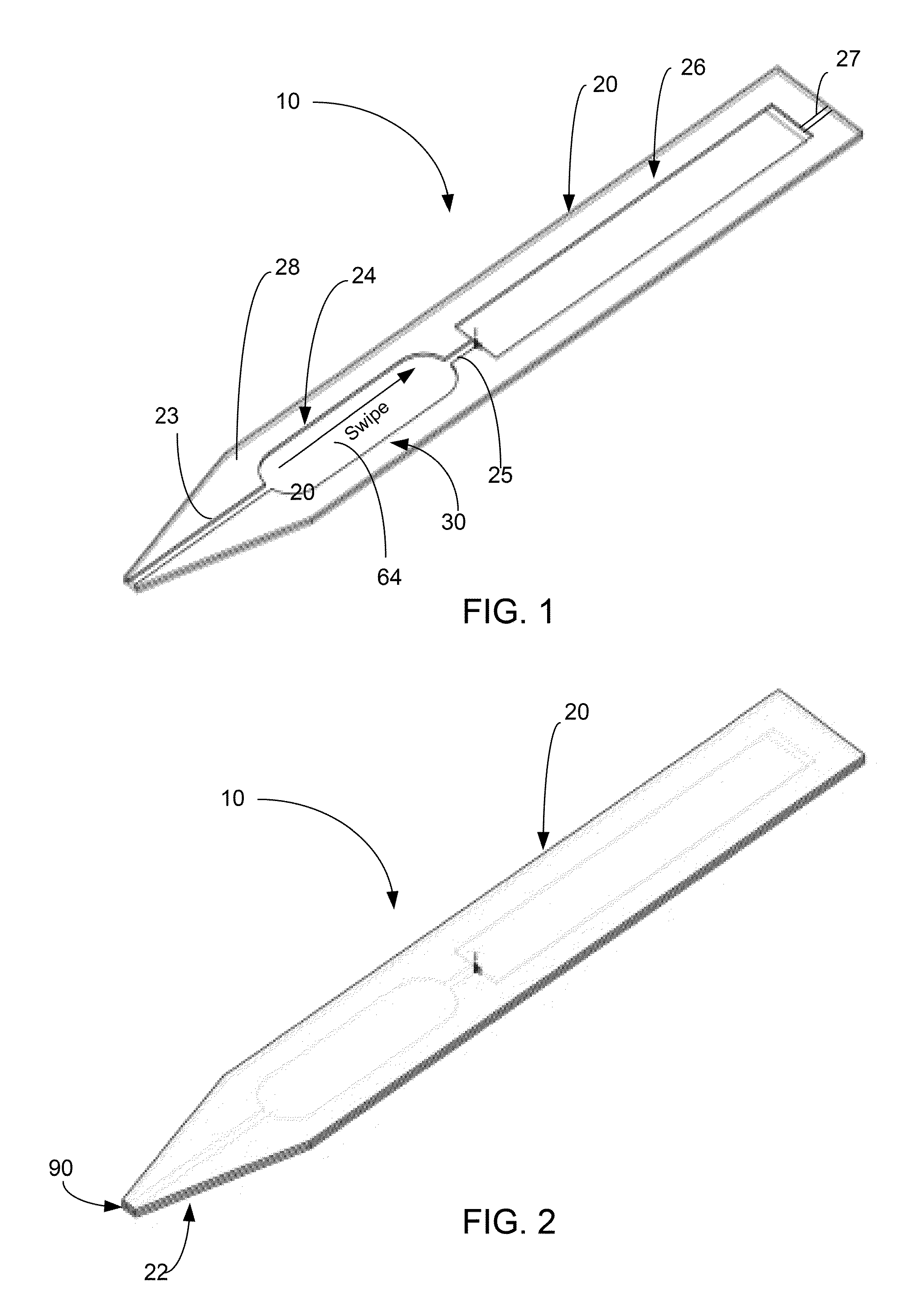 Finger swipe fluid-transfer collection assembly and method of using the same