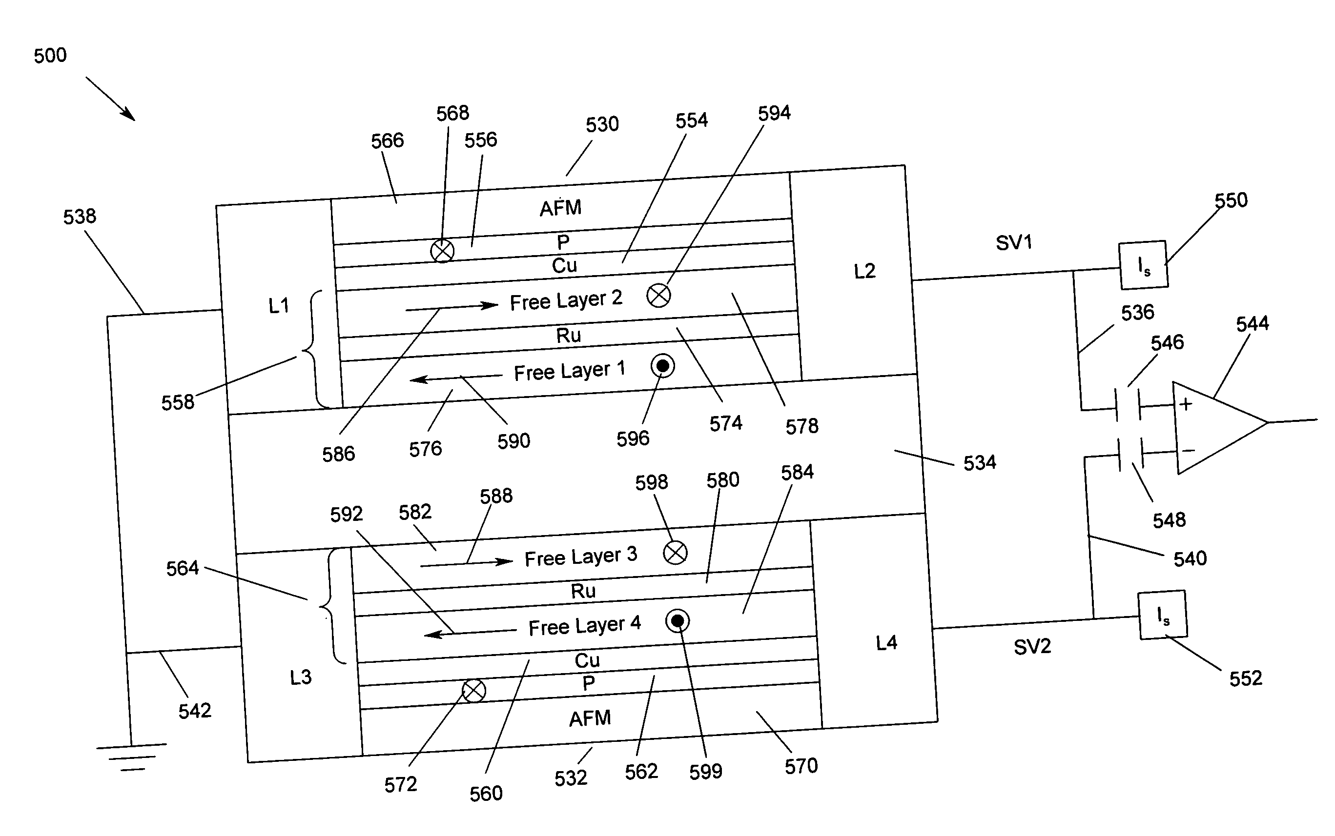 Method and apparatus for providing a spin valve transistor with differential detection