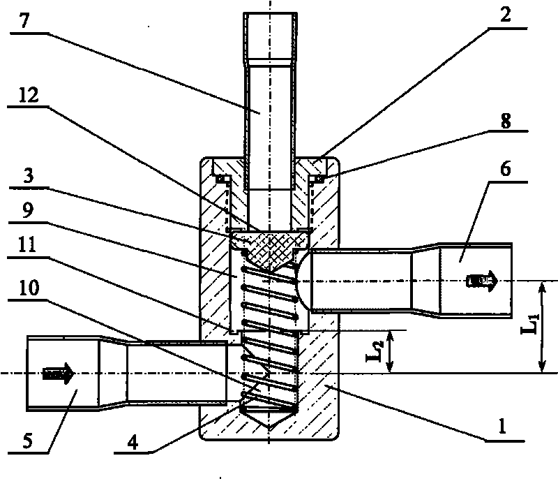 Self-operated three-way reversing valve