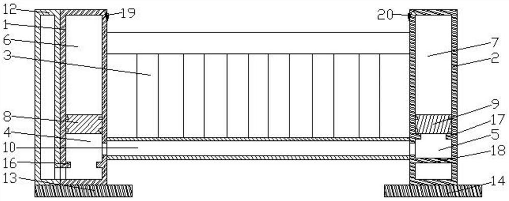 Dropper guardrail based on communicating vessel principle