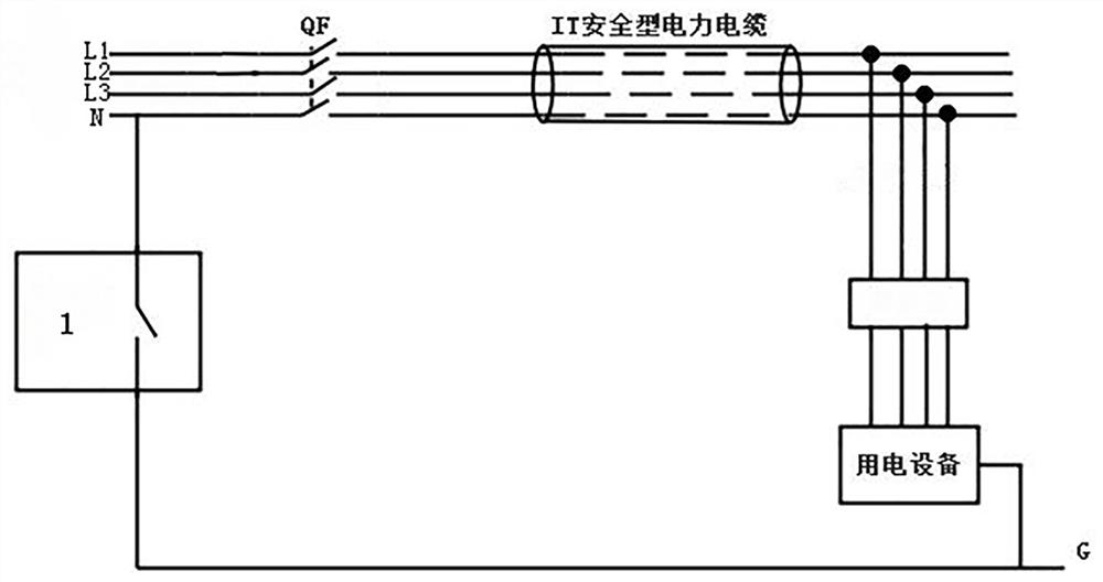 IT system capable of using electric leakage switch for low-voltage power supply and working method of IT system