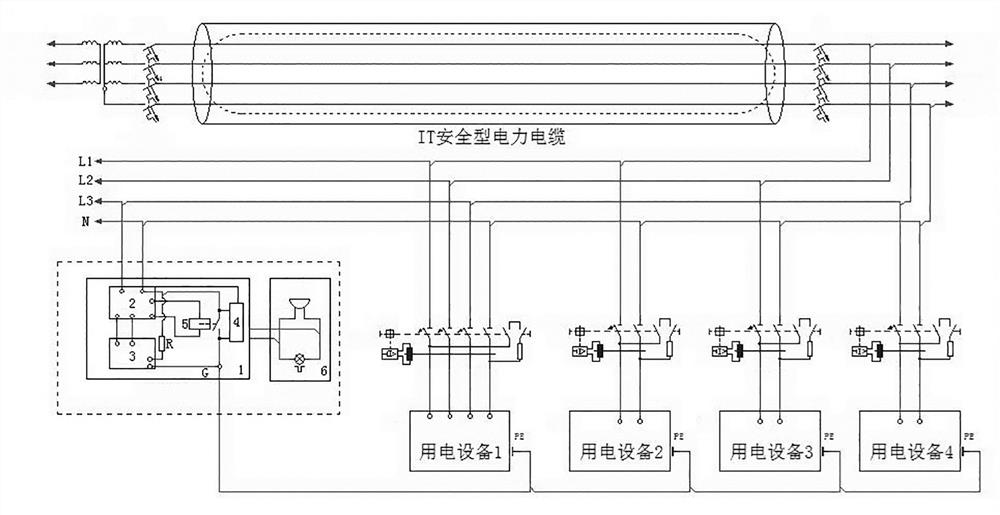 IT system capable of using electric leakage switch for low-voltage power supply and working method of IT system