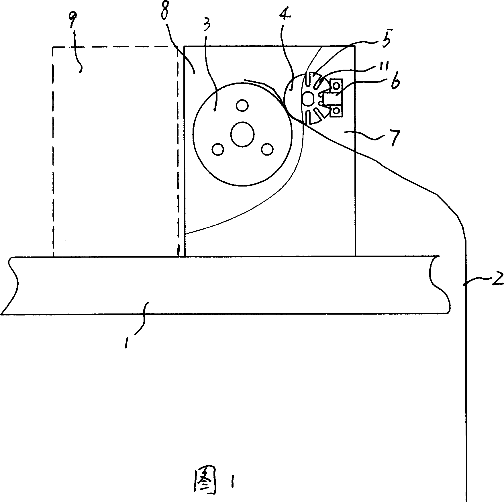 Device for detecting tightening of band of paper money binding machine