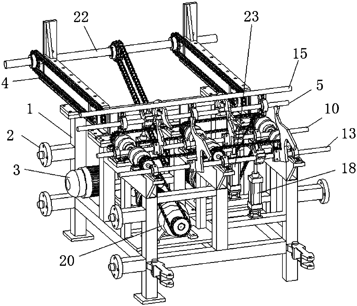 Modular arranging and conveying device of reinforcing steel bar end processing production line