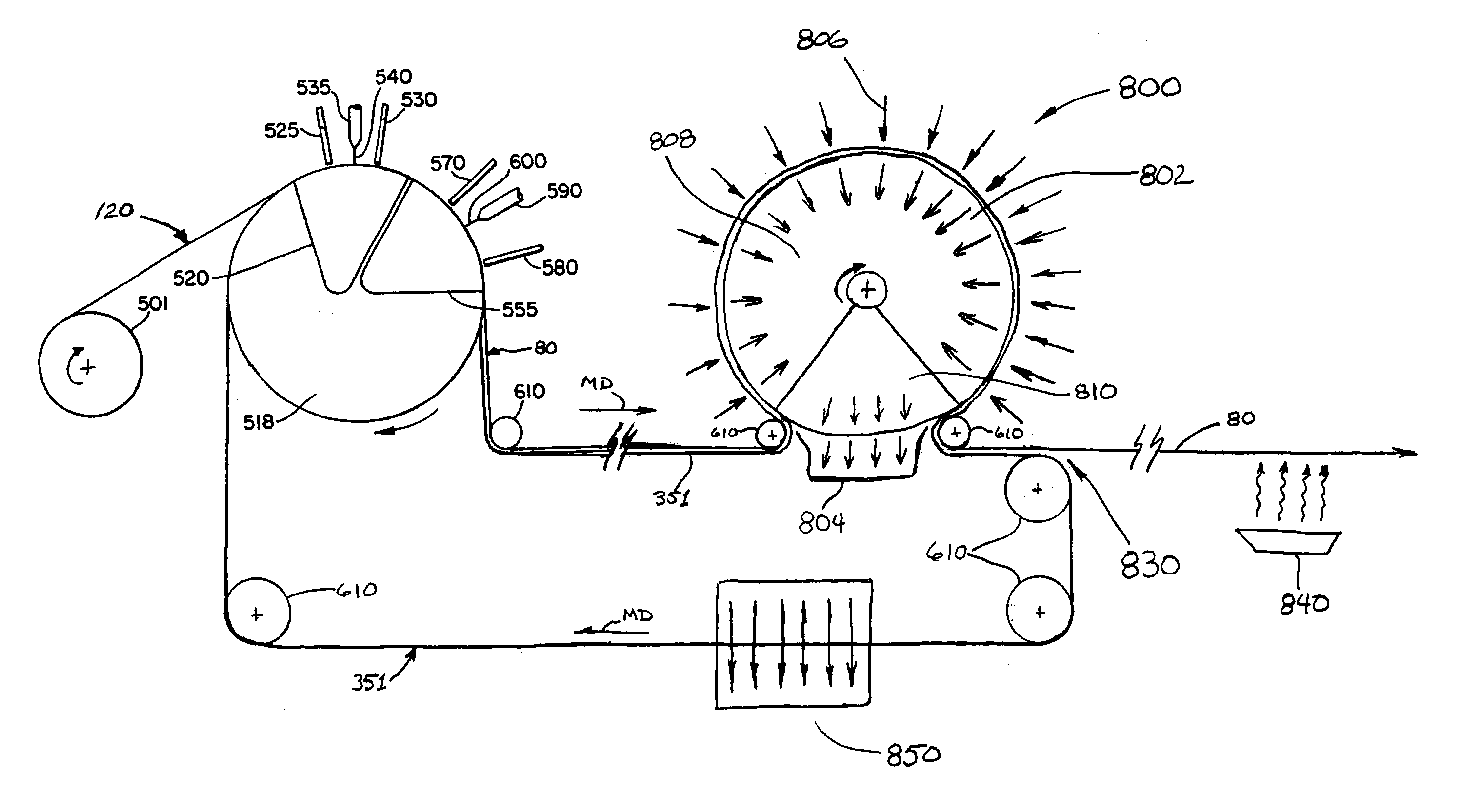 Method of making a polymeric web exhibiting a soft and silky tactile impression