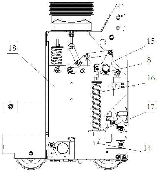 Breaking spring mounting support and breaker employing same