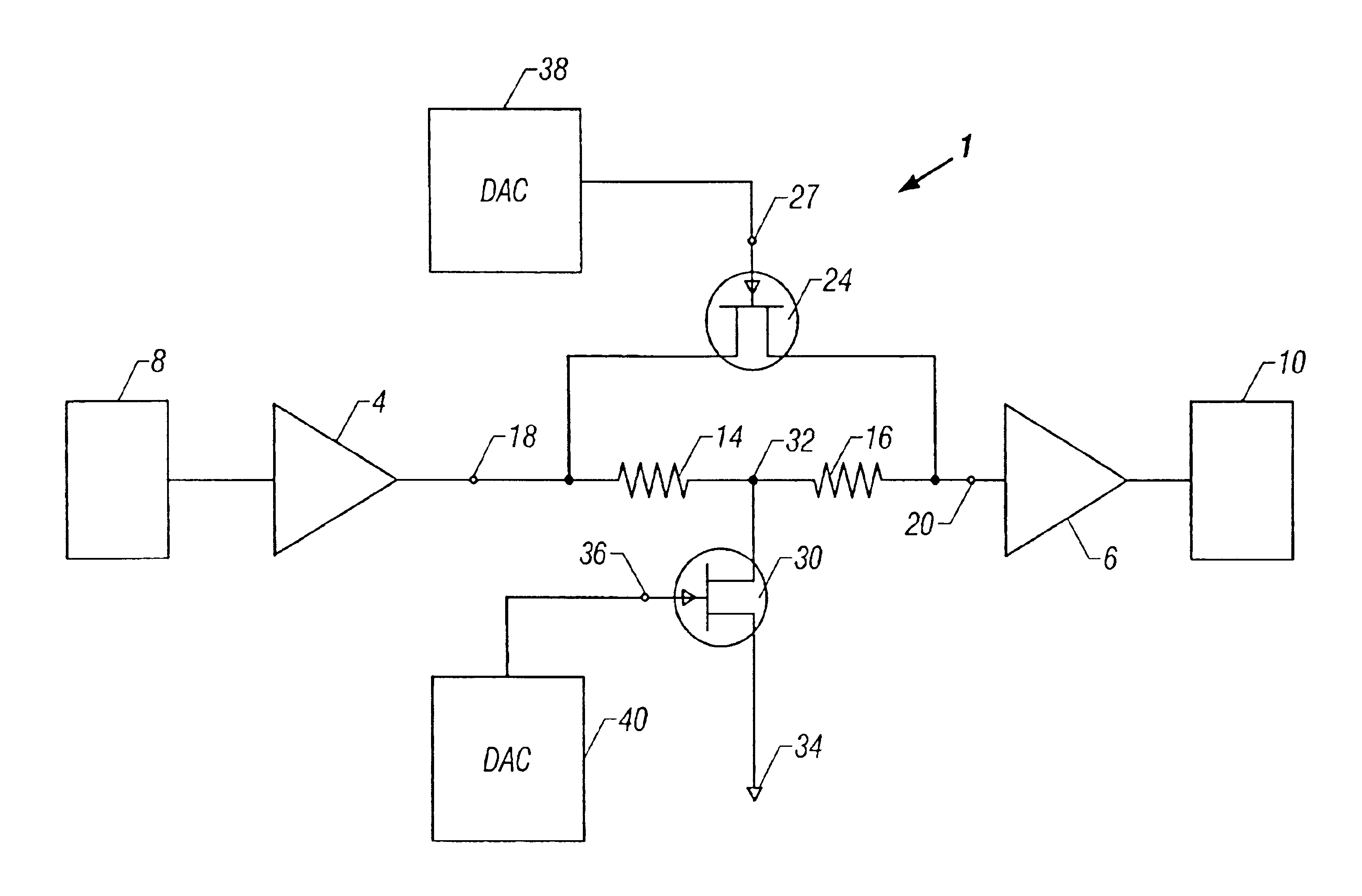 Constant impedance in CMOS input and output gain stages for a wireless transceiver