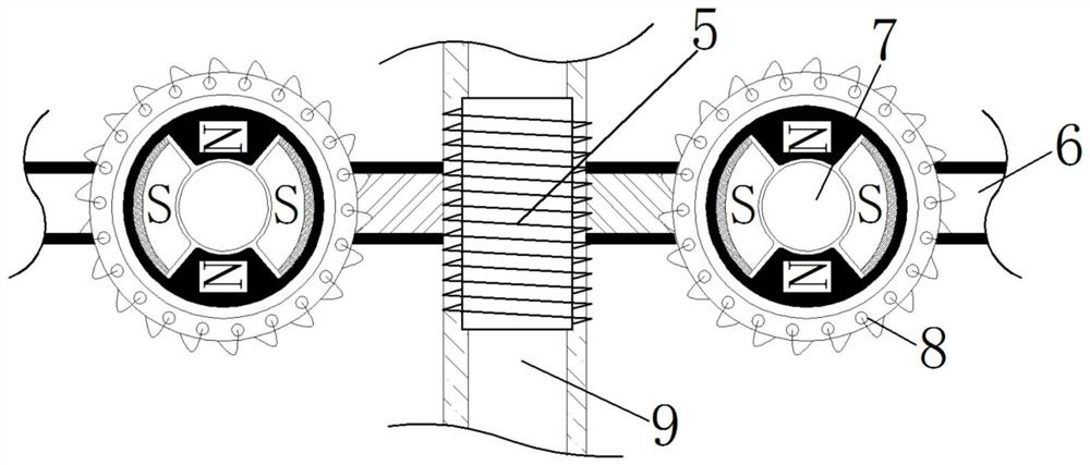 Goods stable clamping and transporting device based on magnetic attraction principle