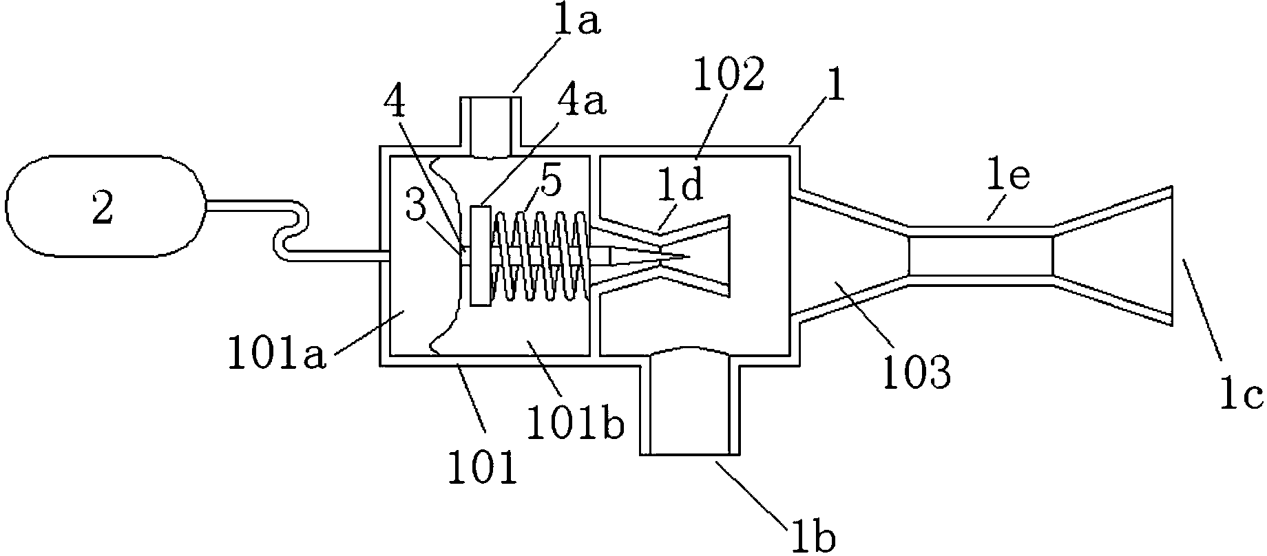 Ejector capable of automatically regulating area ratio along with generating temperature and jet type refrigerating machine