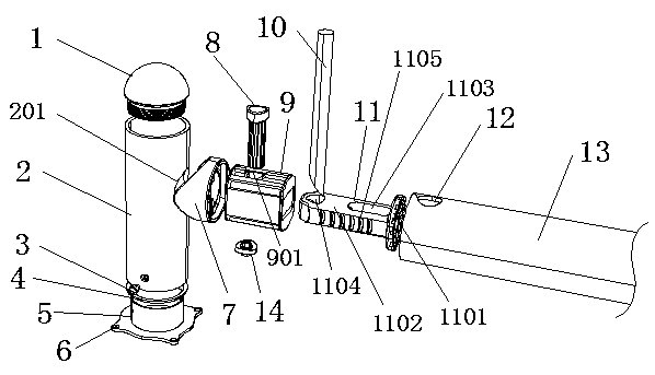 Assembled type safe elastic anti-collision system made of high-polymer material