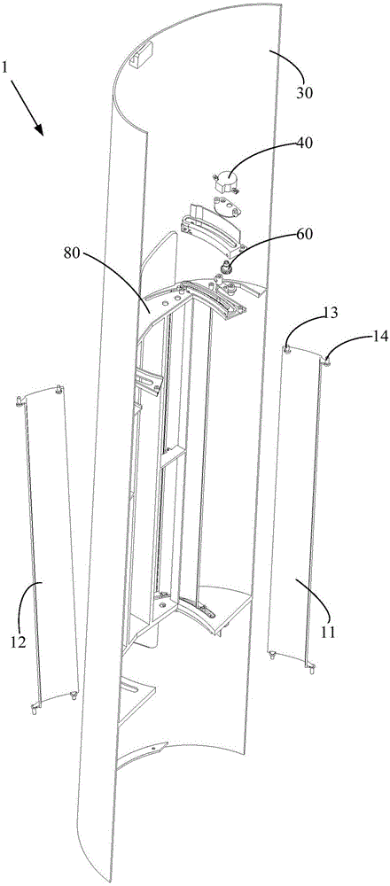 Cabinet air conditioner guide device and cross flow cabinet air conditioner