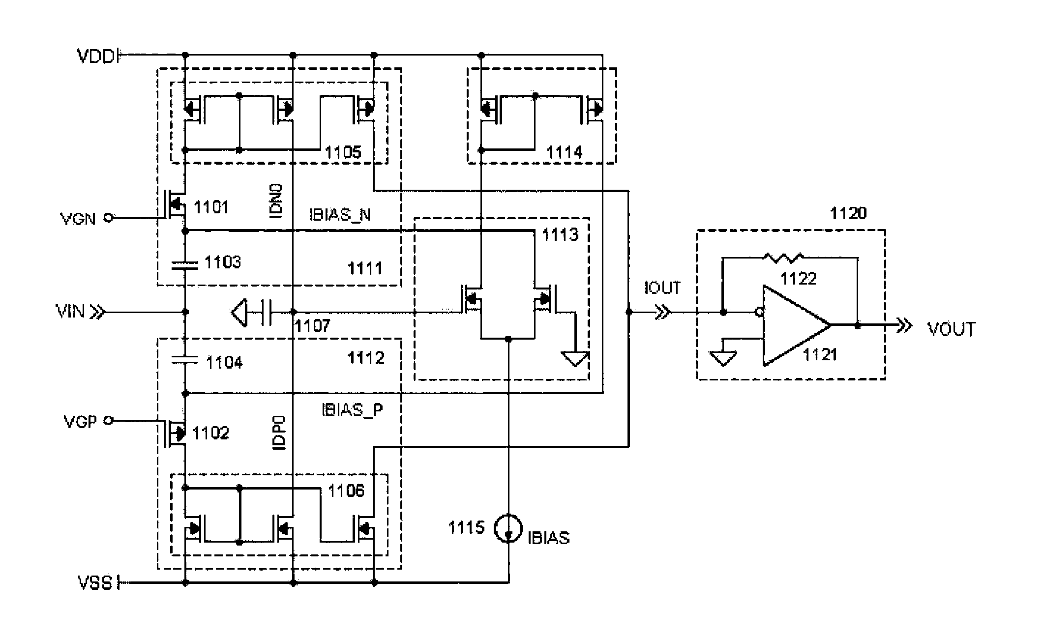 Current mode class ab low-noise amplifier and method of active cable termination