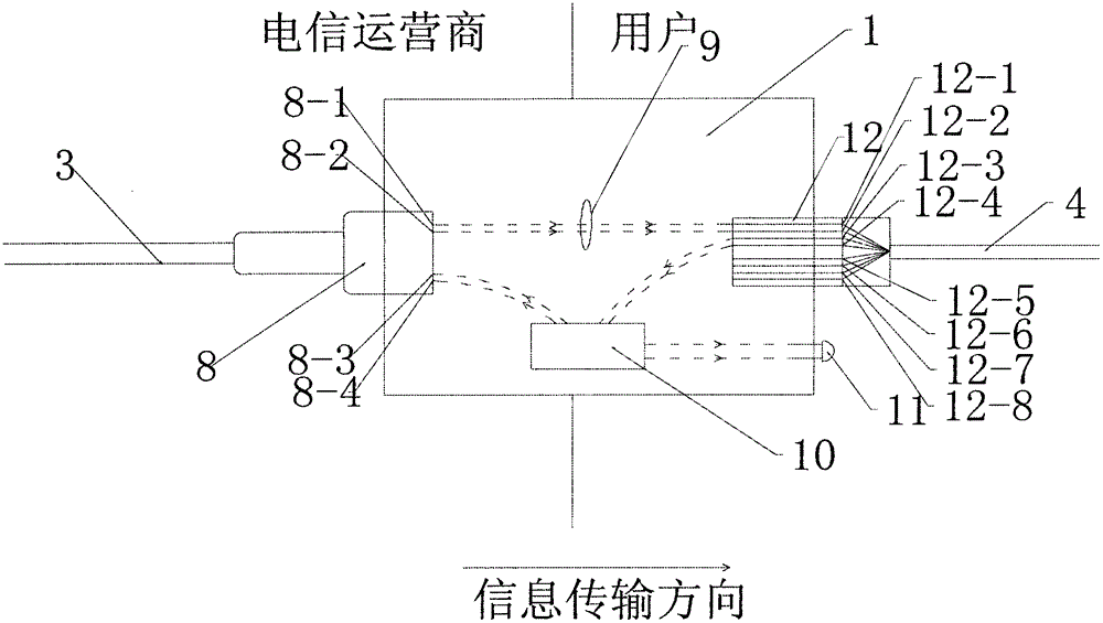 A five-category line access type optical fiber Internet access device and an Internet access method using the same