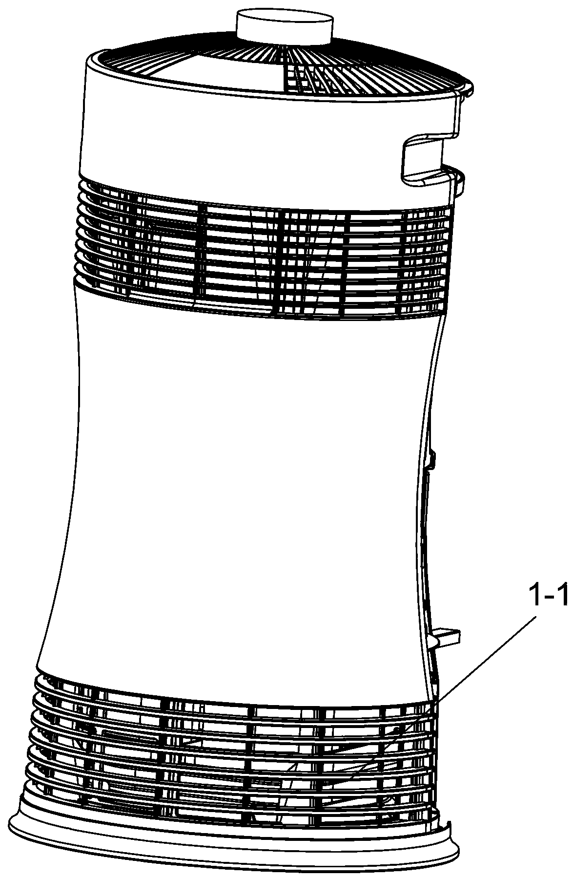 Heating regenerative type deodorization method and device for air cleaner