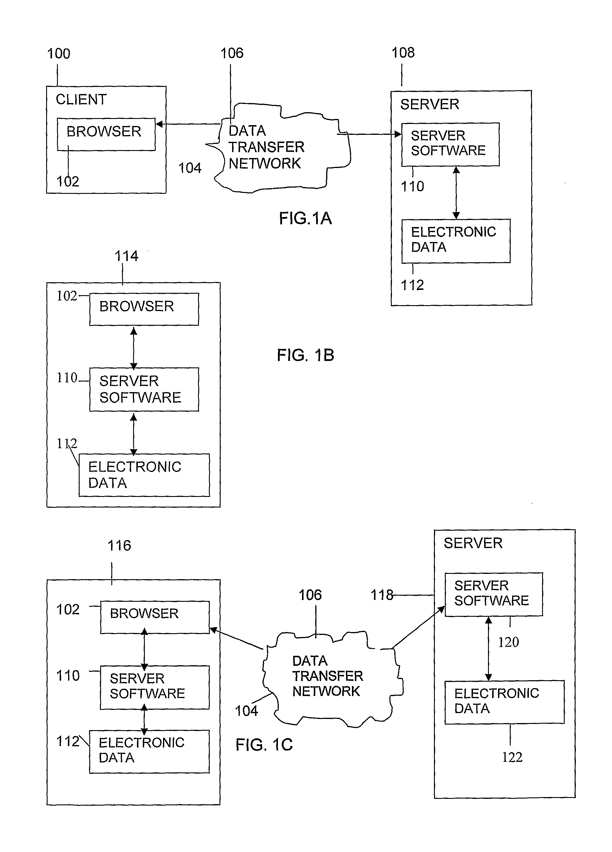 Transfer of information between at least two software