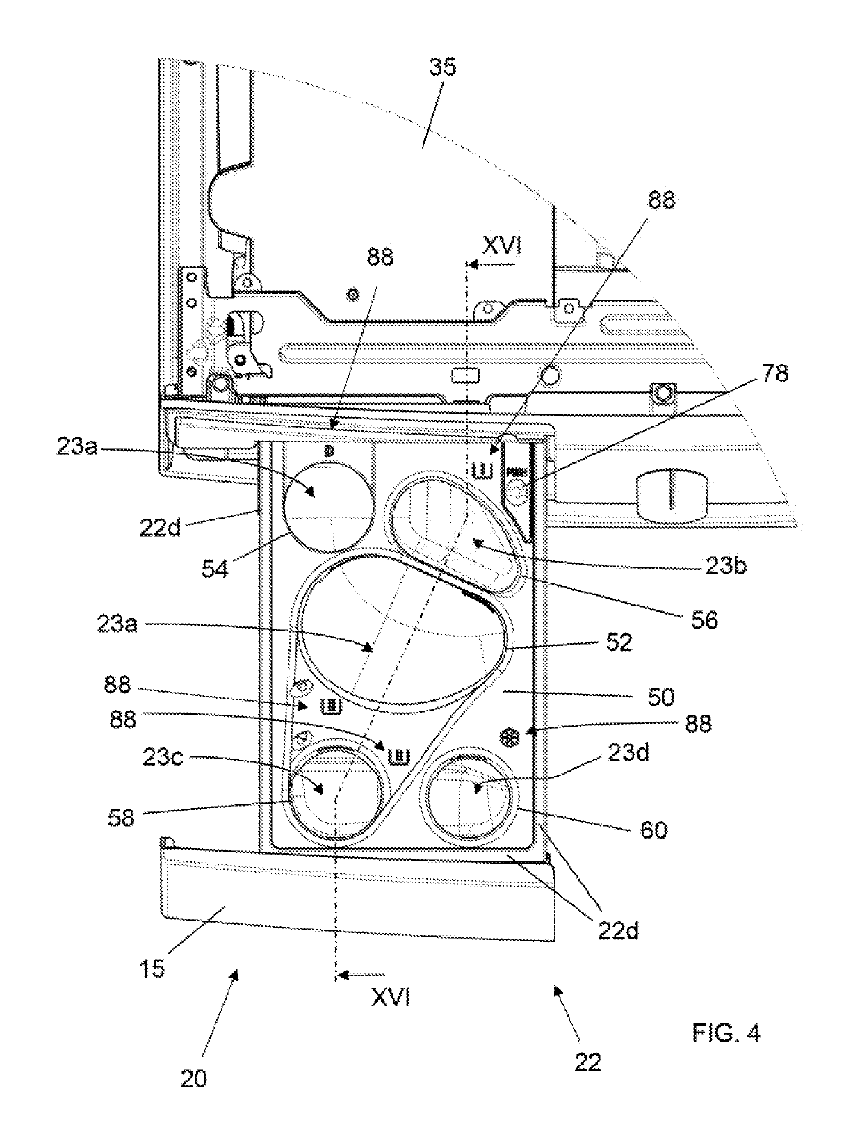 Laundry washing machine equipped with a treating agents dispenser