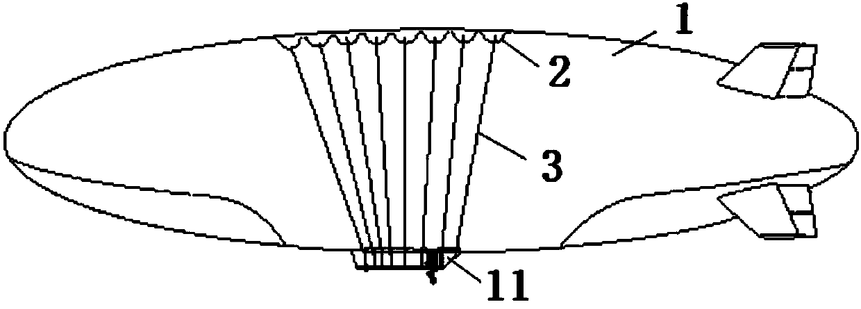 Aerostat inner sling structure capable of externally adjusting tension