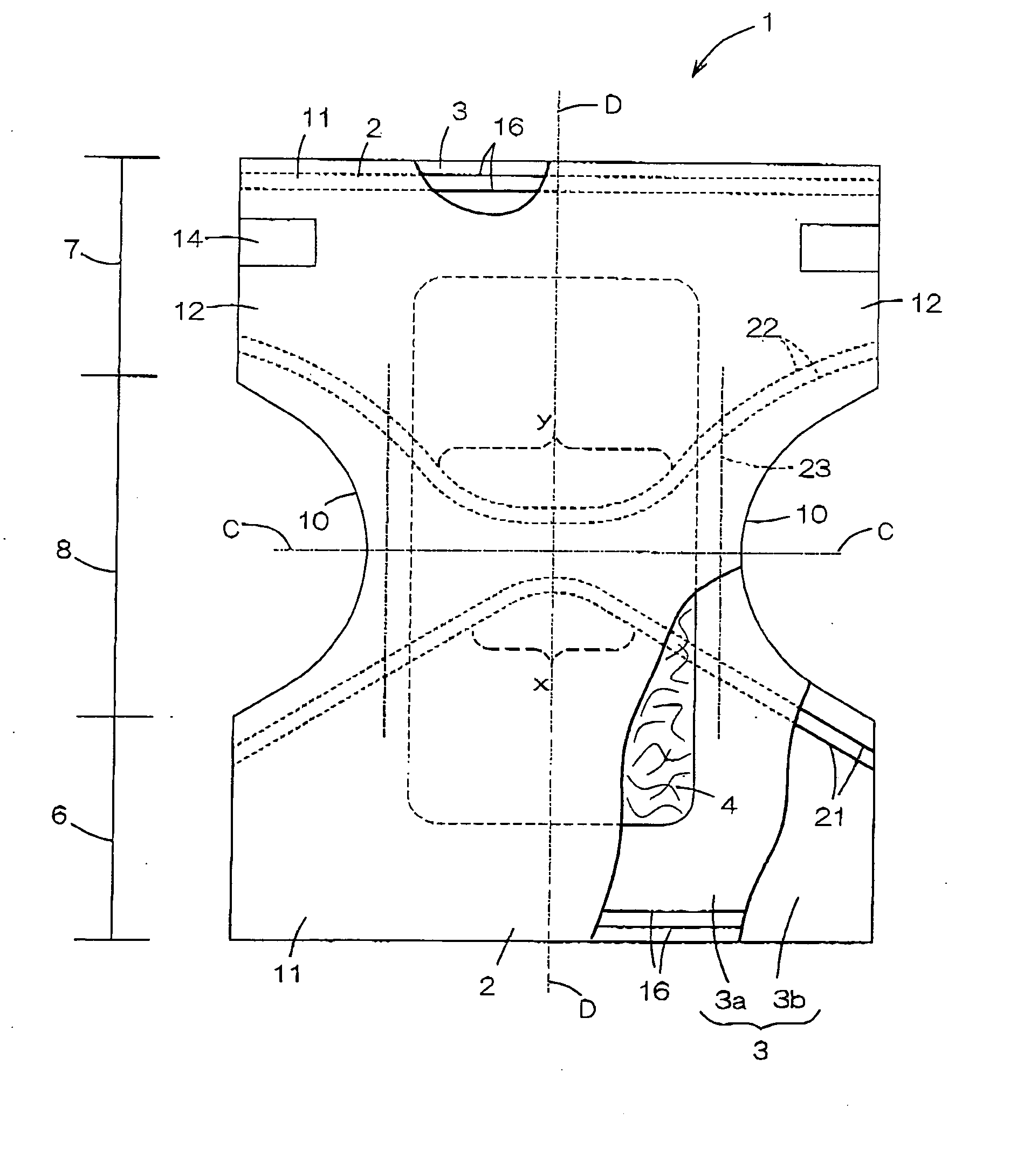 Process and apparatus to attach elastic members to disposable wearing article being continuously manufactured