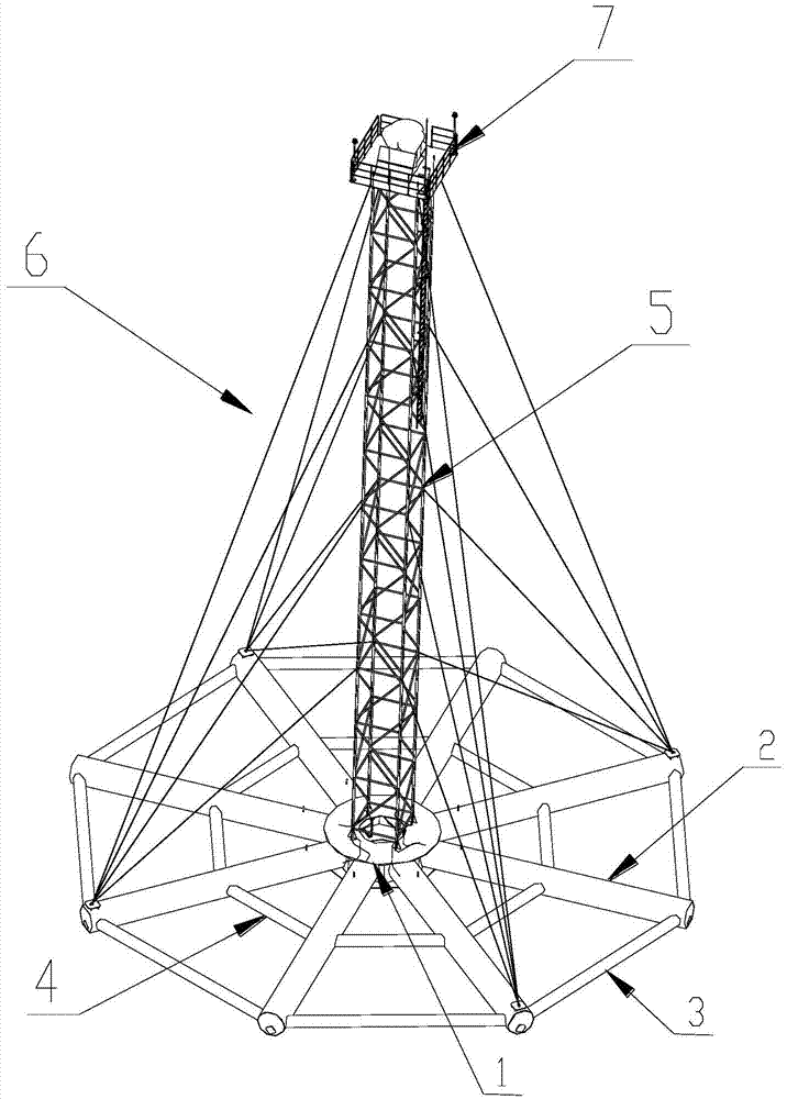 Offshore anemometer tower and base thereof