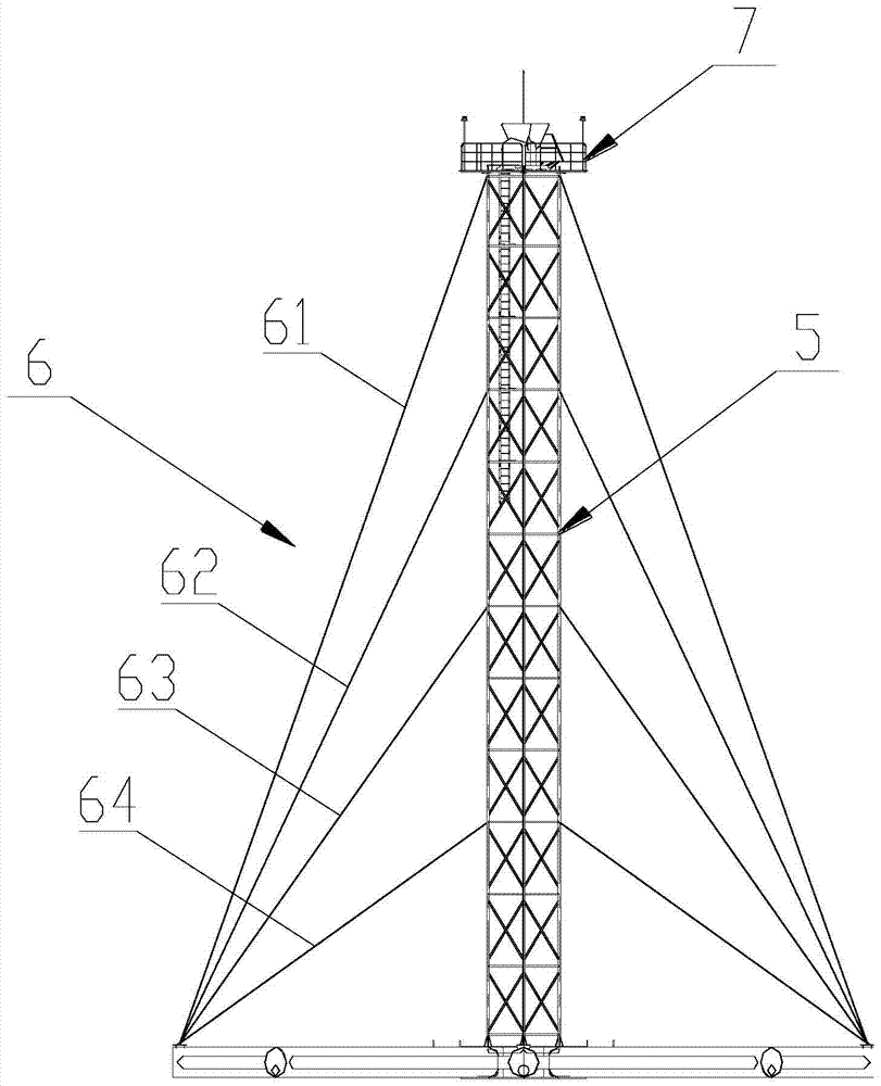 Offshore anemometer tower and base thereof