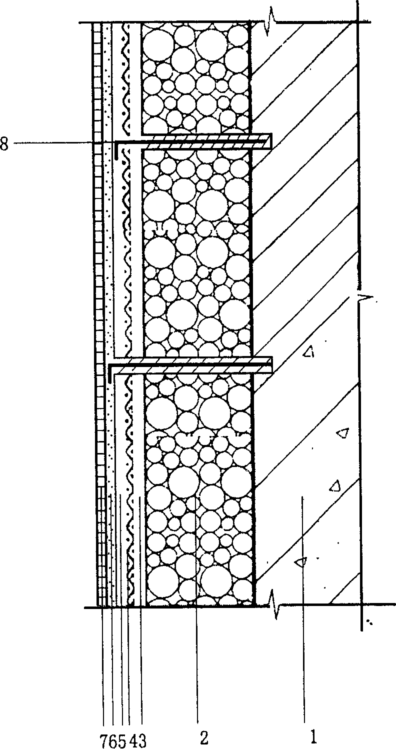 Method for construction of binding face tile and stone material on external heat preservation system on outside wall