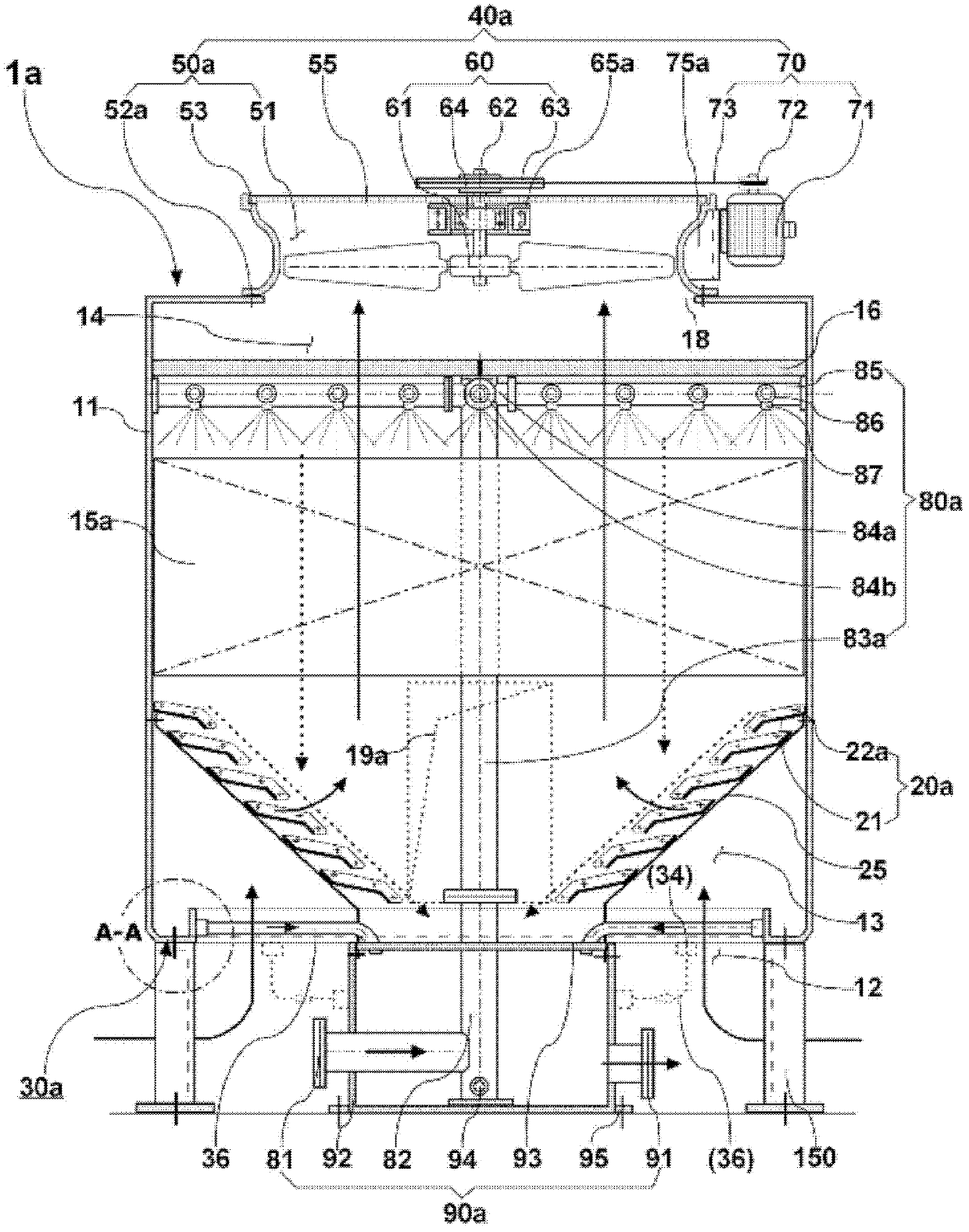 Bottom air supply type counter flow cooling towers