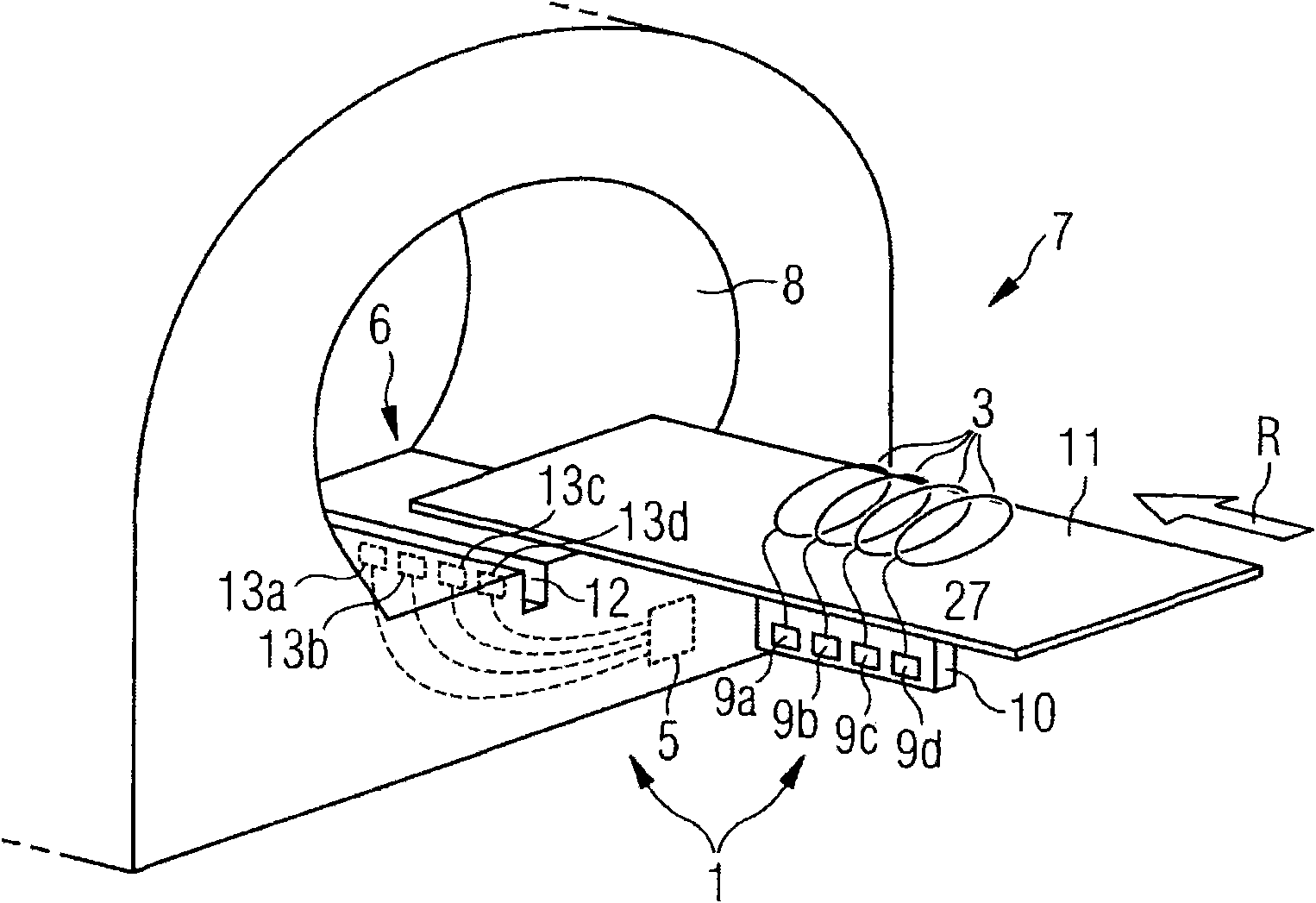 System and method for electrically contacting local coils with a signal processor remote therefrom in a magnetic resonance scanner
