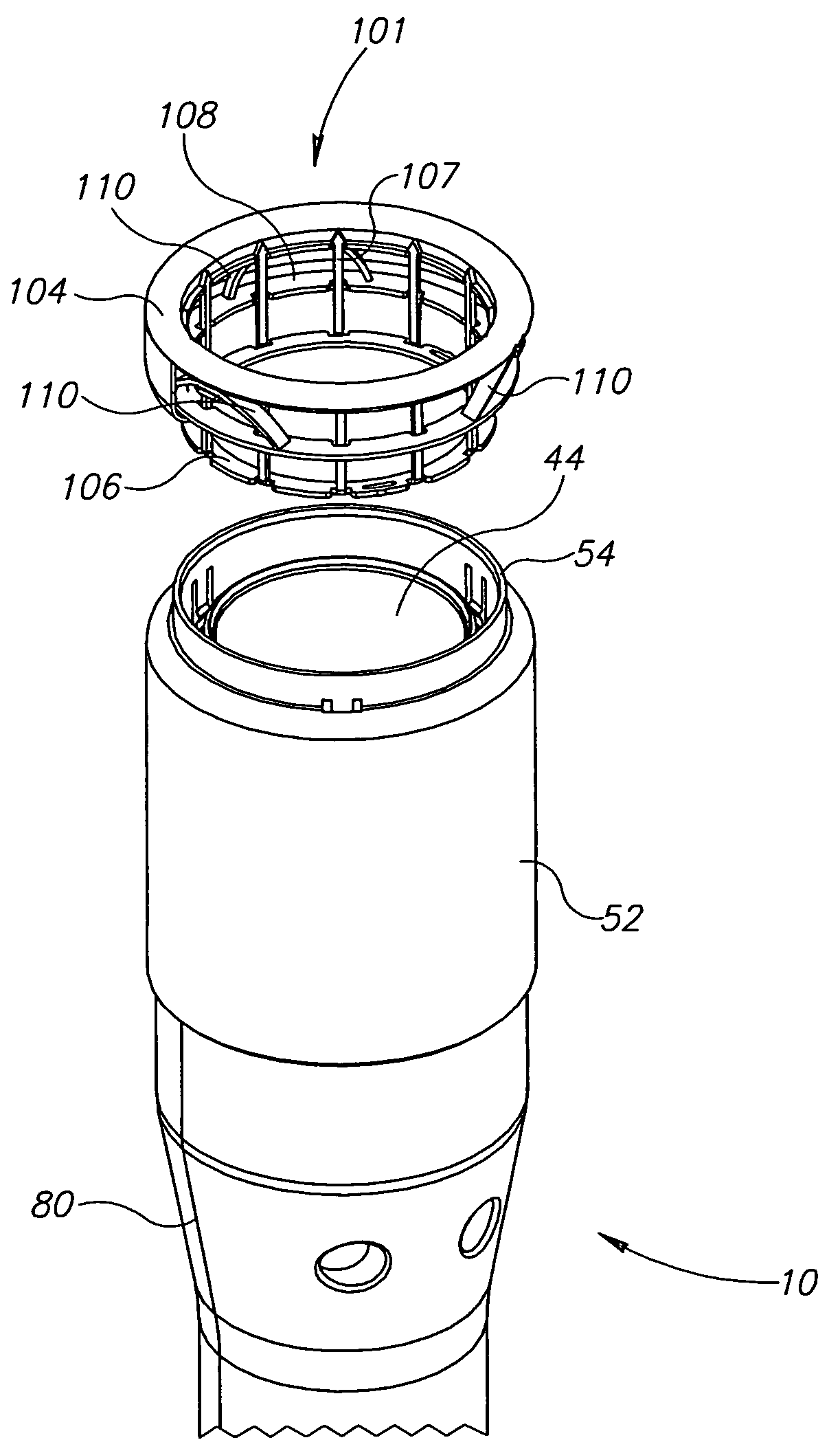 Compression anastomosis ring assembly and applicator for use therewith