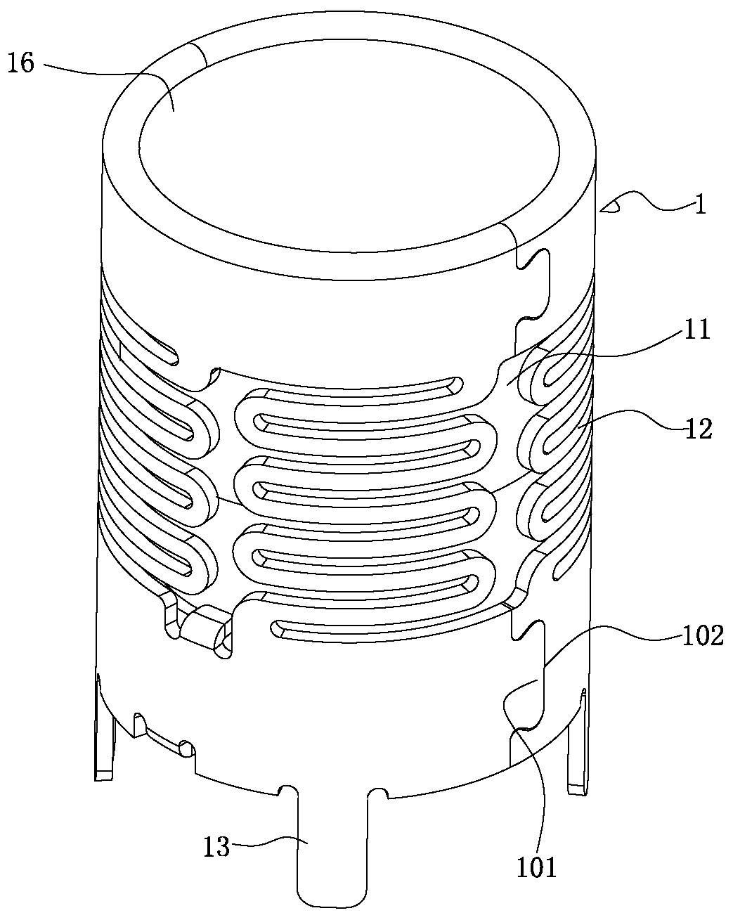 Cylindrical elastic component and coaxial connector