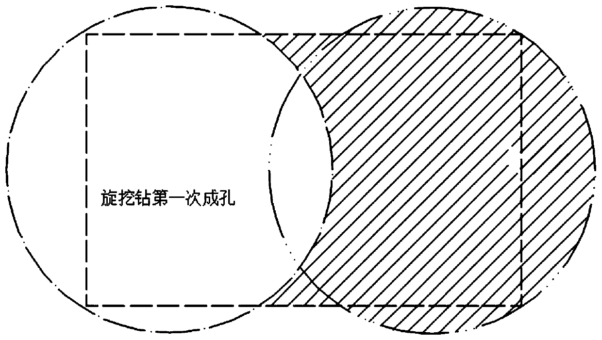 Mechanical quick-hole-formation construction method for improved simple rectangular anti-slide pile