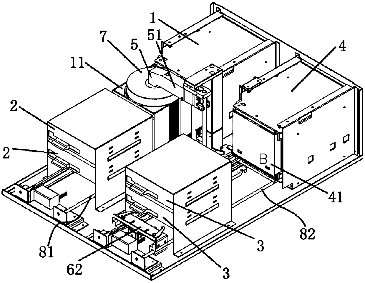 A physically isolated optical disk reading and writing device