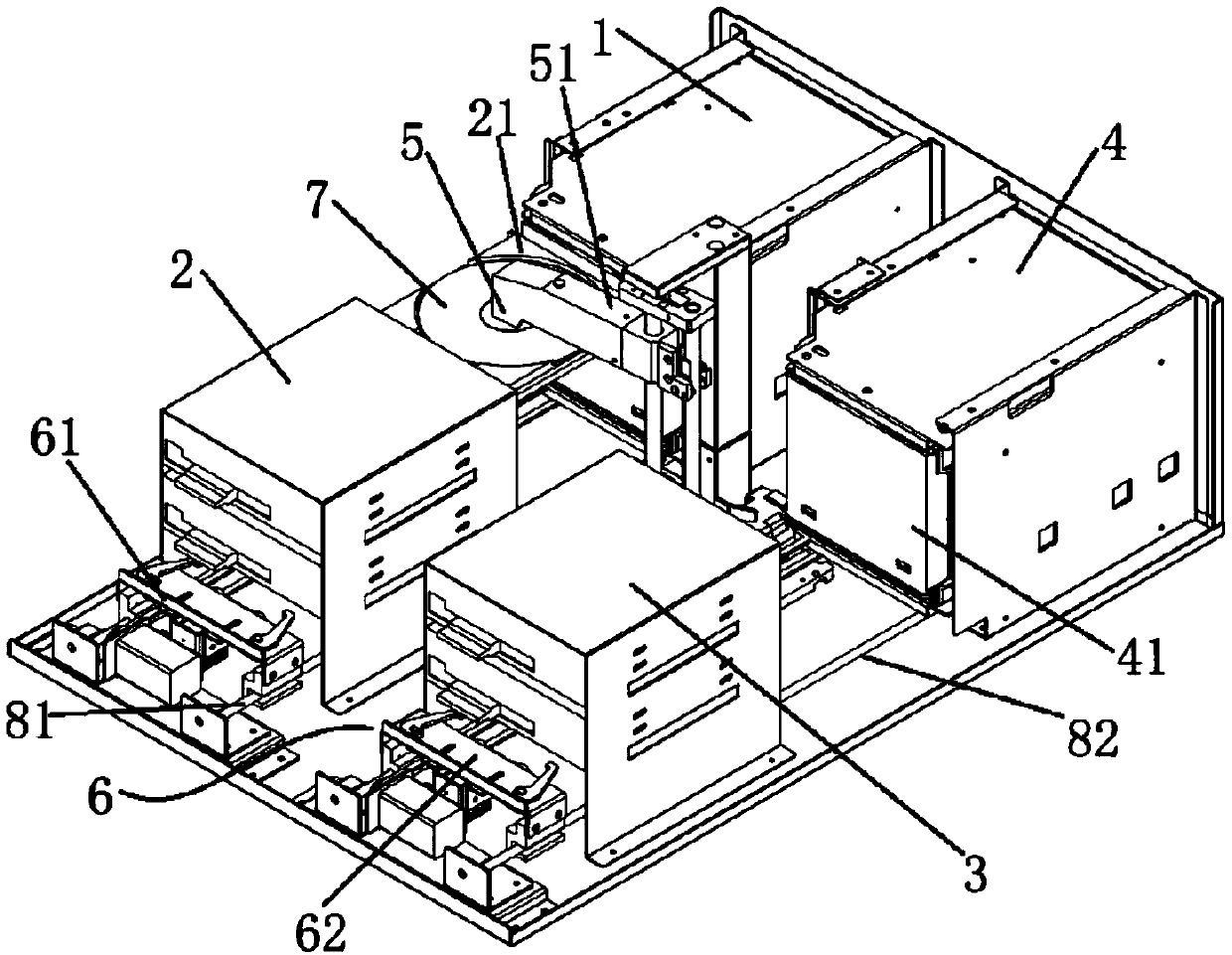 A physically isolated optical disk reading and writing device