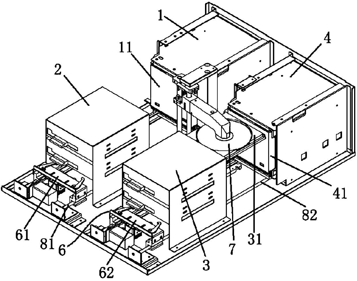 A physically isolated optical disk reading and writing device